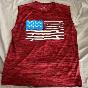 Tek Gear Red Striped Sleeveless Tee